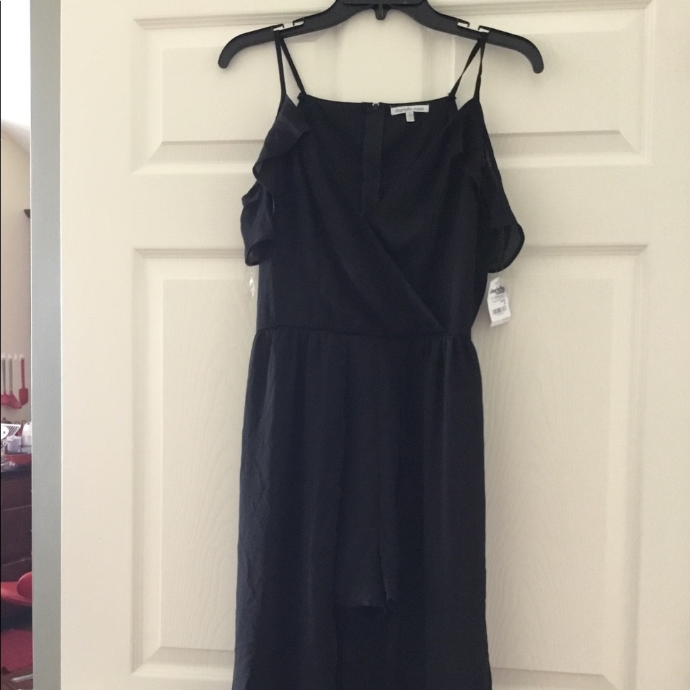 Black romper high low dress